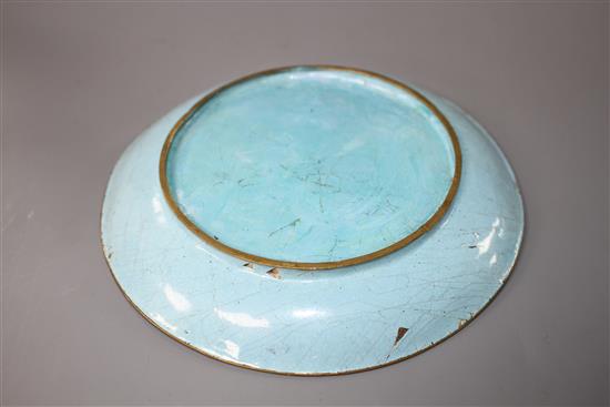 A Chinese Canton enamel bowl or cup and saucer, Daoguang period (1821-50), bowl/cup 5.5cm high